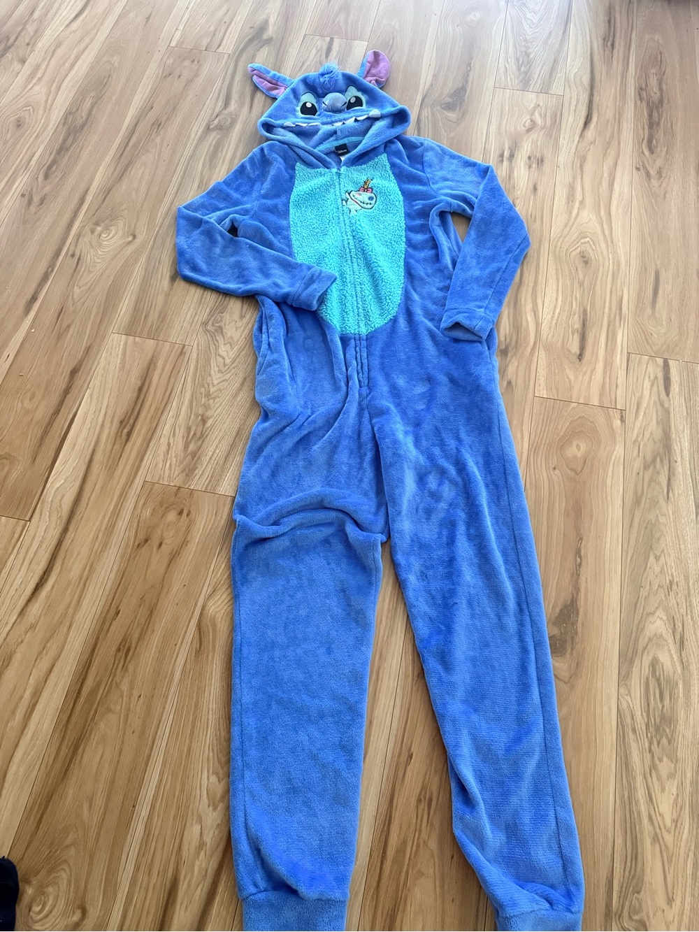 Disney Blue Stitch Hooded adult Onesie with Character Hood - Picture 3 of 4